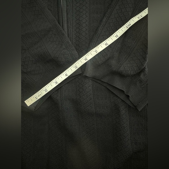 Magaschoni Man Quarter Zip Black Medium Short Sleeve Sweater Polo Top Shirt NWT - Picture 10 of 15